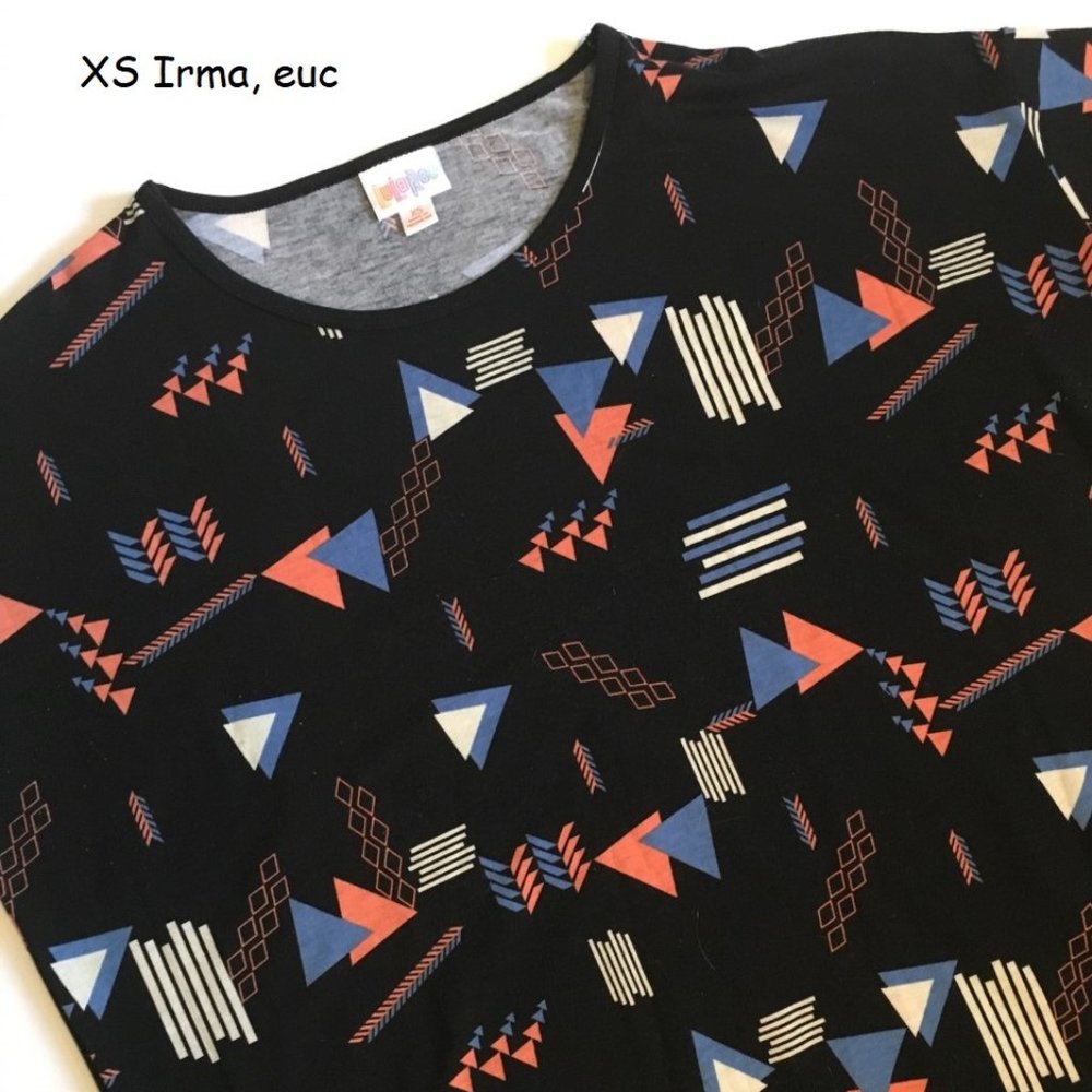 XS Lularoe Irma oversized tunic, geometric